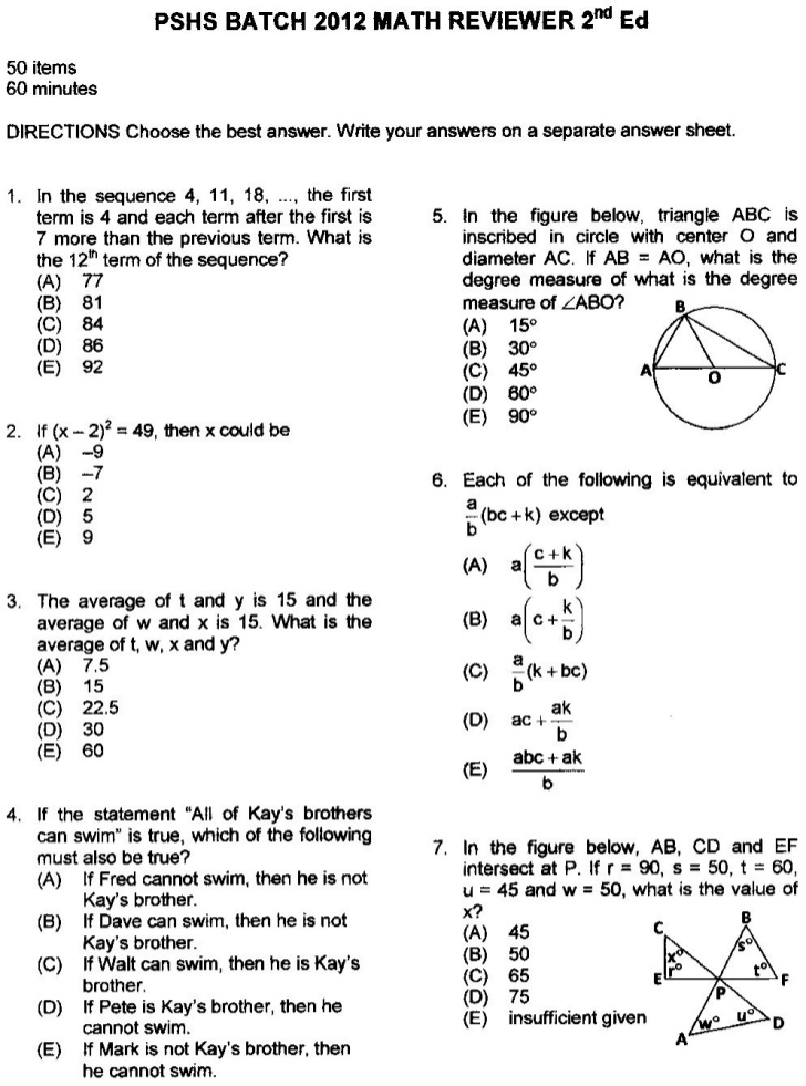 college entrance exam reviewer pdf